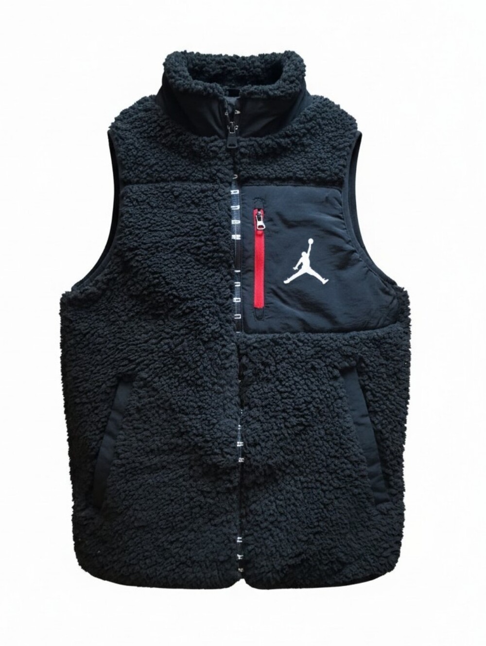 Nike Air Jordan Big Kids Black Sherpa Fleece Vest NWT Size M (10-12)
